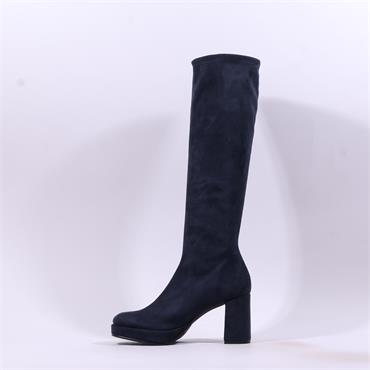 Miss Elastic Hilary Platform Long Boot - Navy Suede
